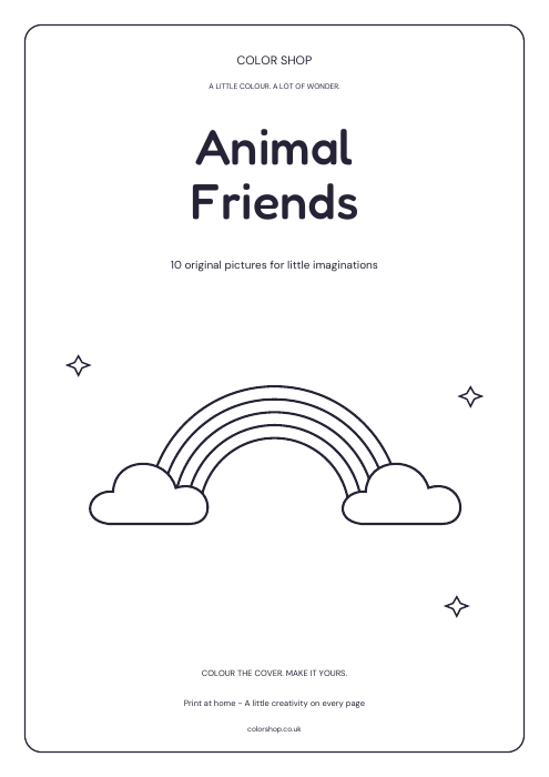 Animal Friends printable book cover