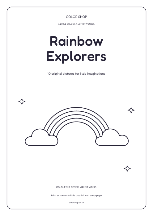 Rainbow Explorers printable book cover